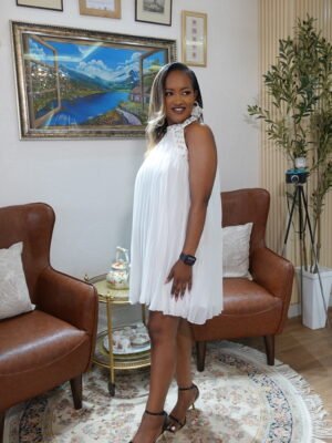 White Pleated Dress for Women in Nairobi Kenya