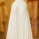 PLEATED DRESS - White, 12/14