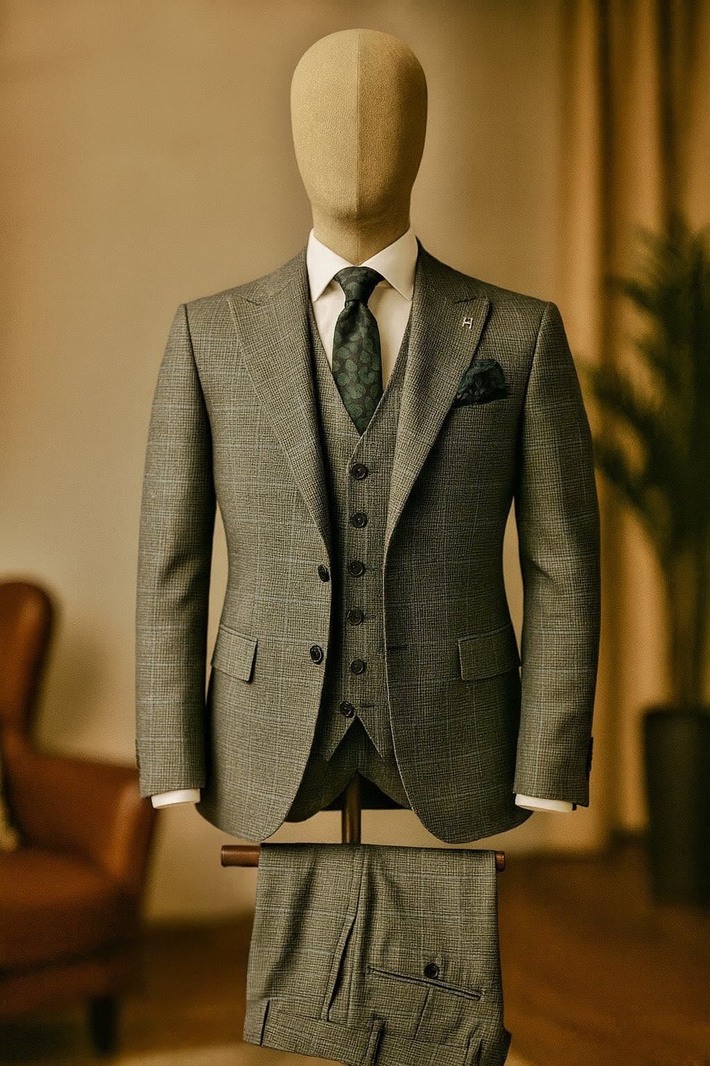 Men's grey 3-piece suit